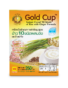 เครื่องดื่มธัญญาหารสำเร็จรูป 
สูตรข้าว 10 ชนิดรสขิง
Instant Cereal 
10 Kinds of Rice with Ginger Formula